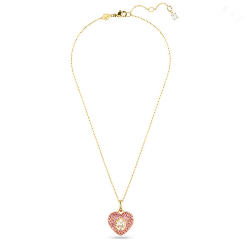 Swarovski Pink HeartNecklace, W/“Dancing” Center Rhinestone, Authentic - Picture 4 of 6